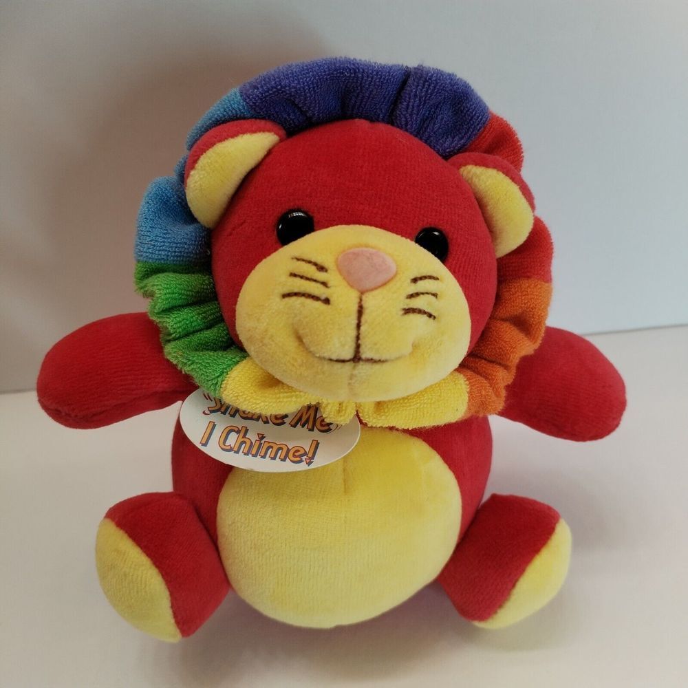 Vintage Braun Thermoscan Gund Lion Plush Chime Baby Rattle Toy Stuffed Animal(2)